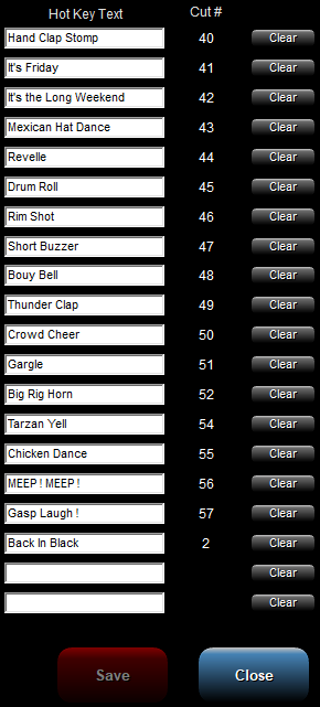 4. Hot Key Buttons Info