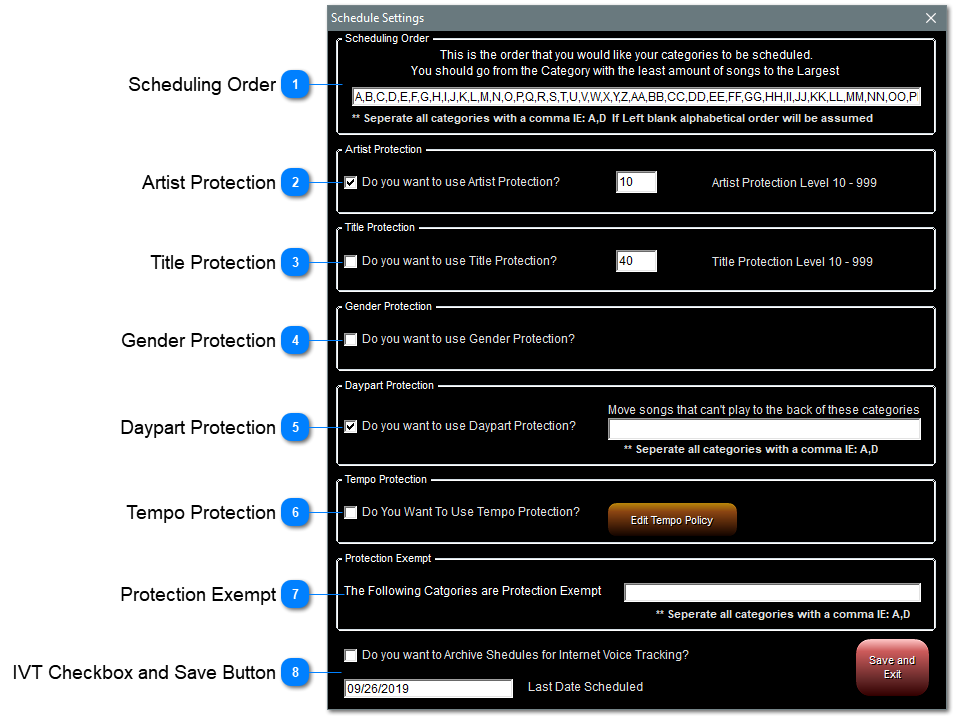 Schedule Settings
