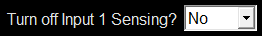 6. Turn Off Input 1 Sensing