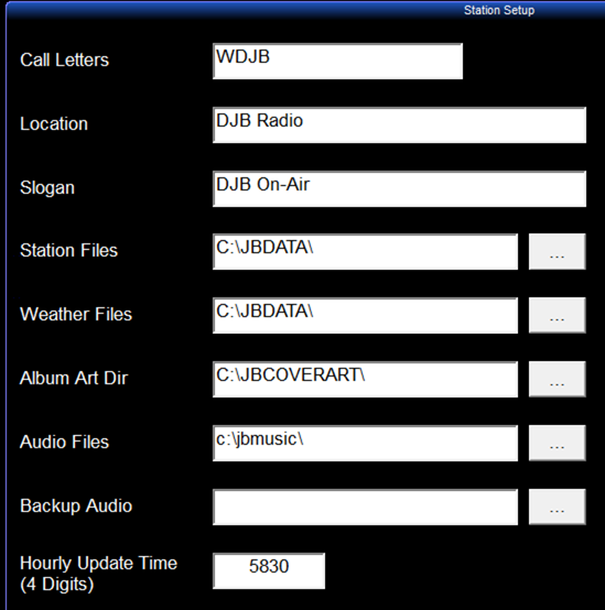 1. Station 
Setup Area