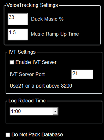 2. Miscellaneous 
Settings Area