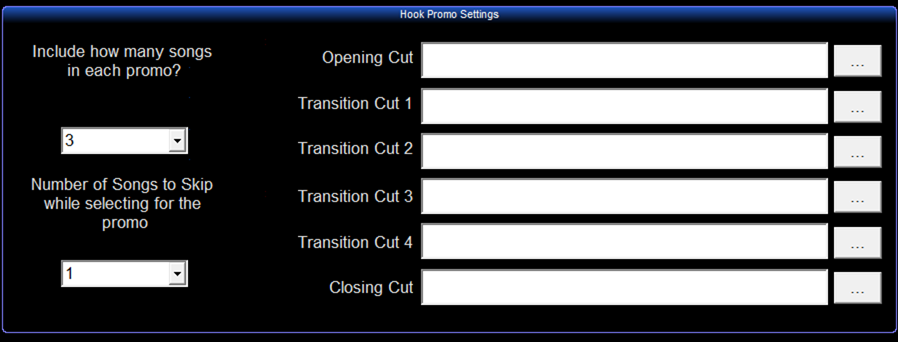 4. Hook Promo 
Settings Area