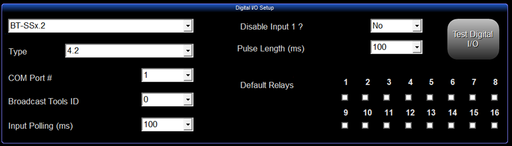 6.  Digital I/O 
(Input/Output)
Setup Area