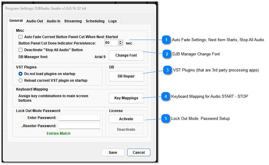 General: Settings for Audio-VST-Keyboard Mapping 