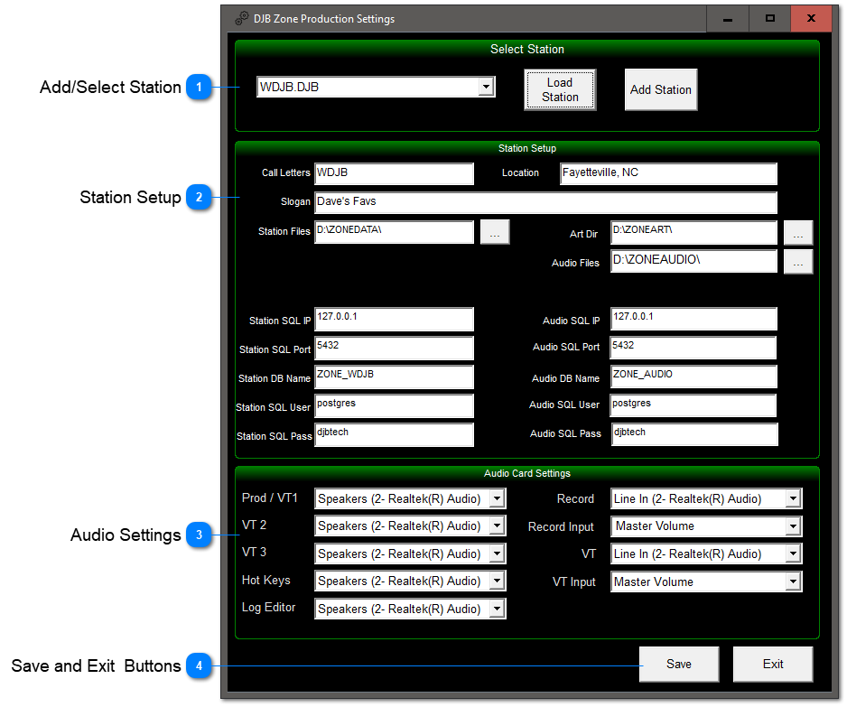DJB Zone Production Settings