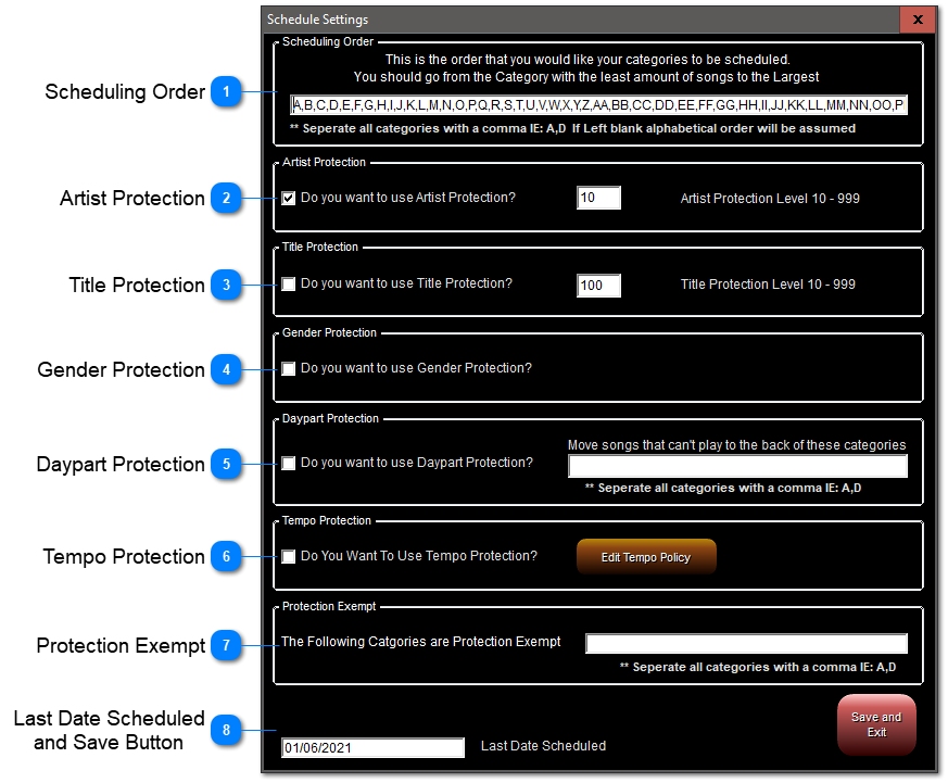 Schedule Settings