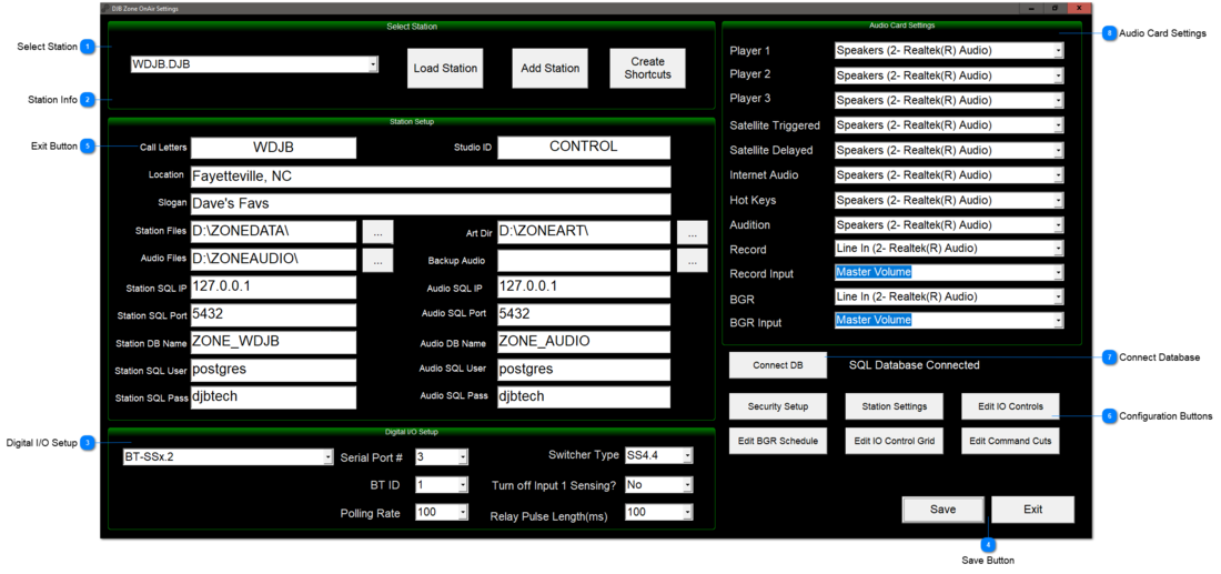 DJB Zone On Air Settings